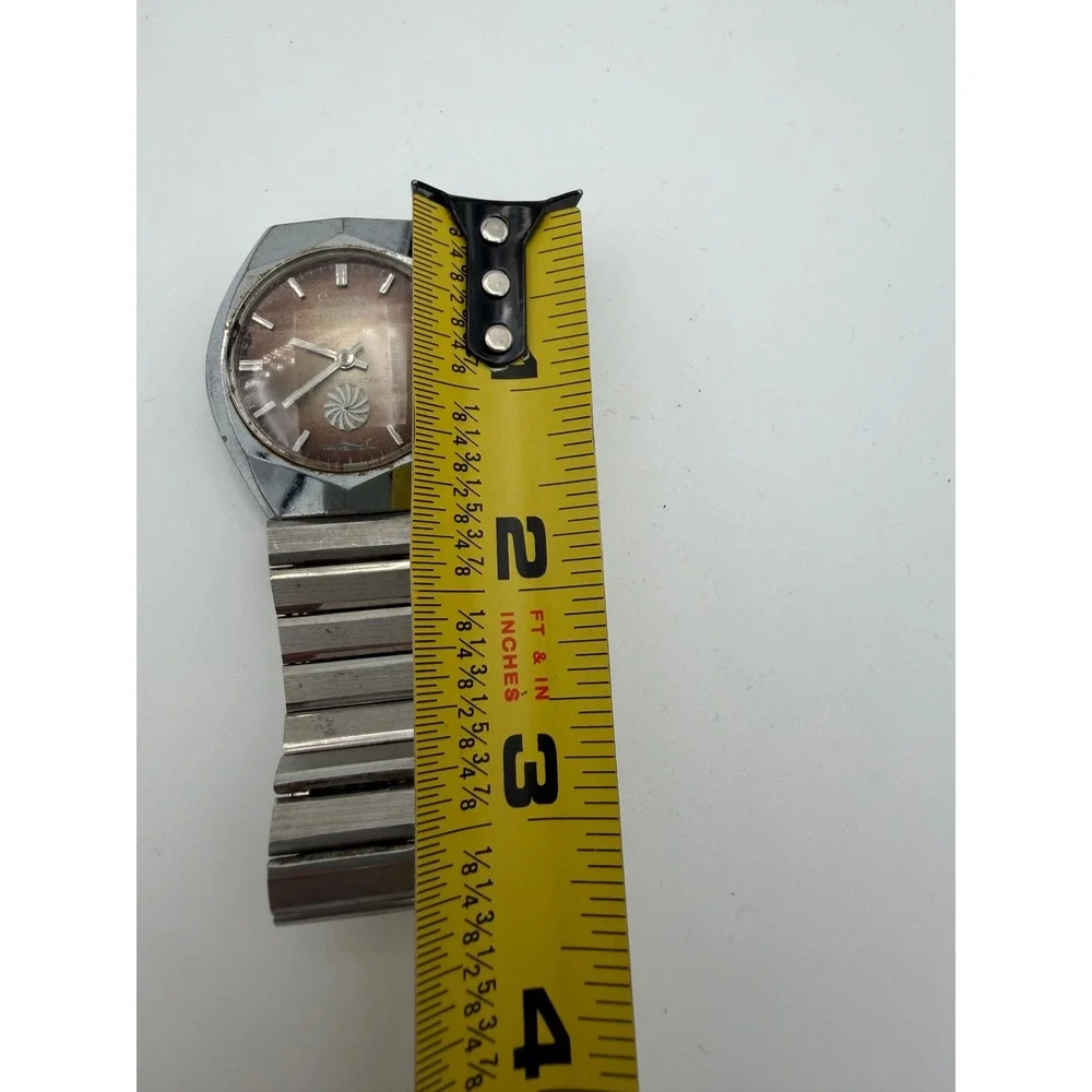 Vintage Exacta 17 Jewels Watch Brown Dial Shark Logo For Parts Untested
